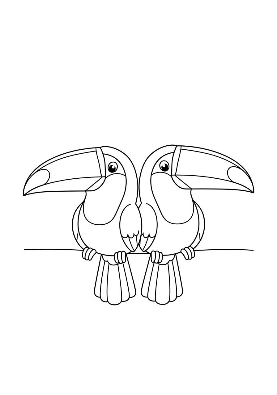 Tukan-Paar Ausmalbild