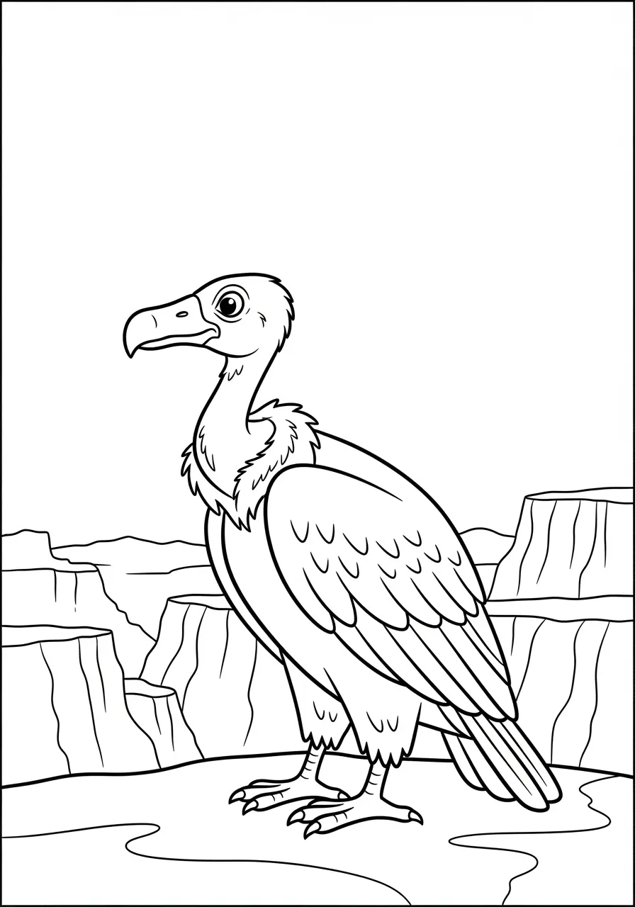 Vulture Coloring Page Canyon Perch