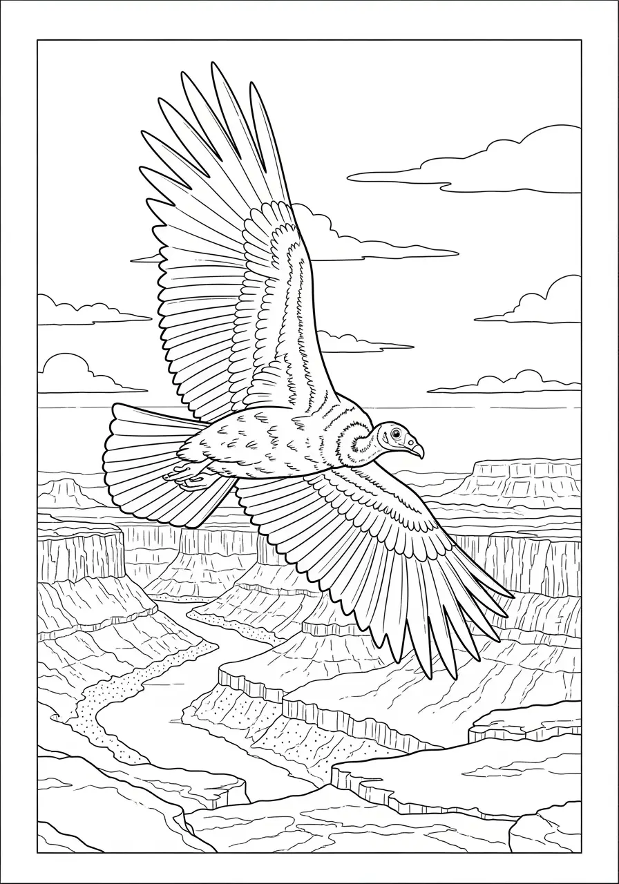 Vulture Coloring Page Grand Canyon