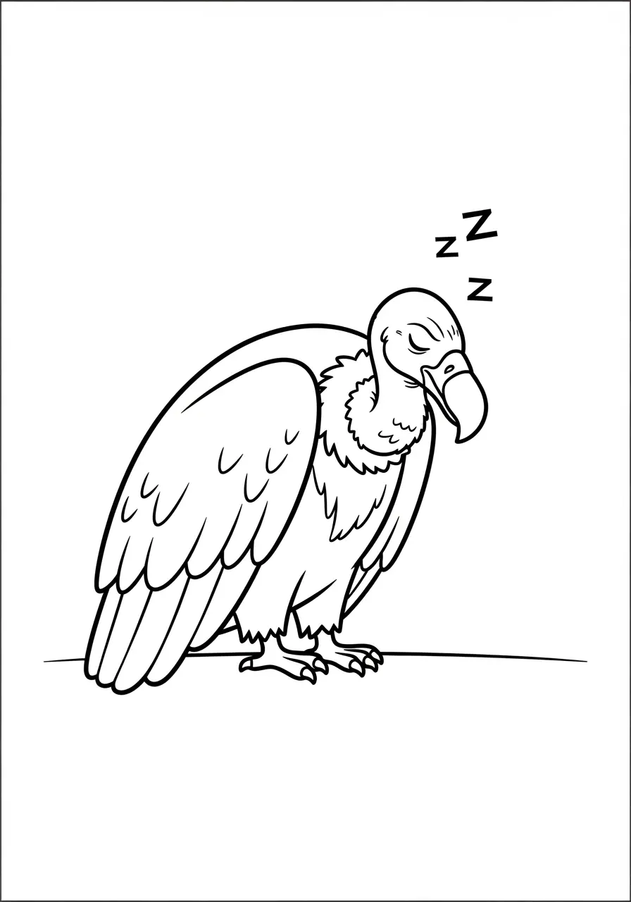 Vulture Coloring Page Sleeping Peacefully