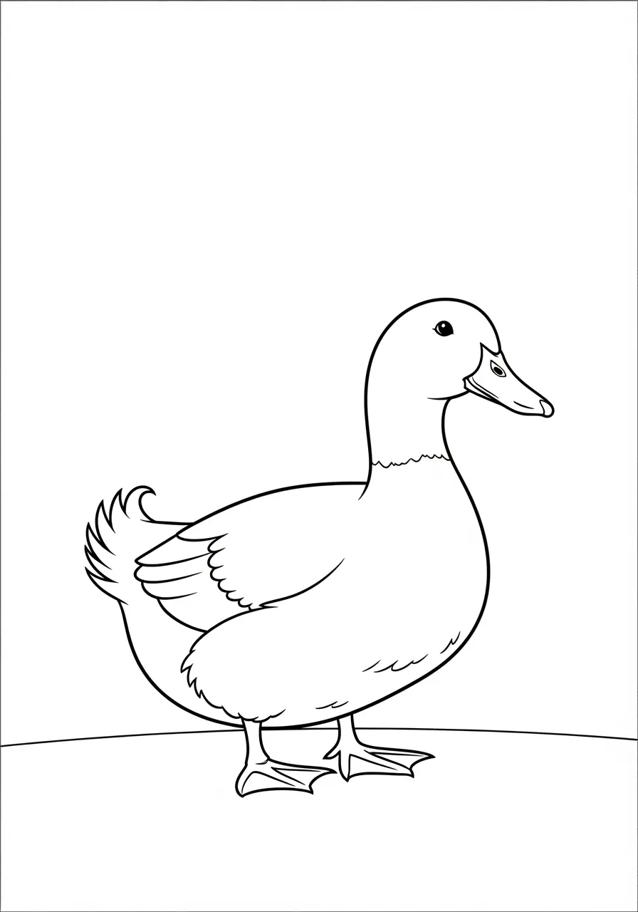 White Duck Coloring Page