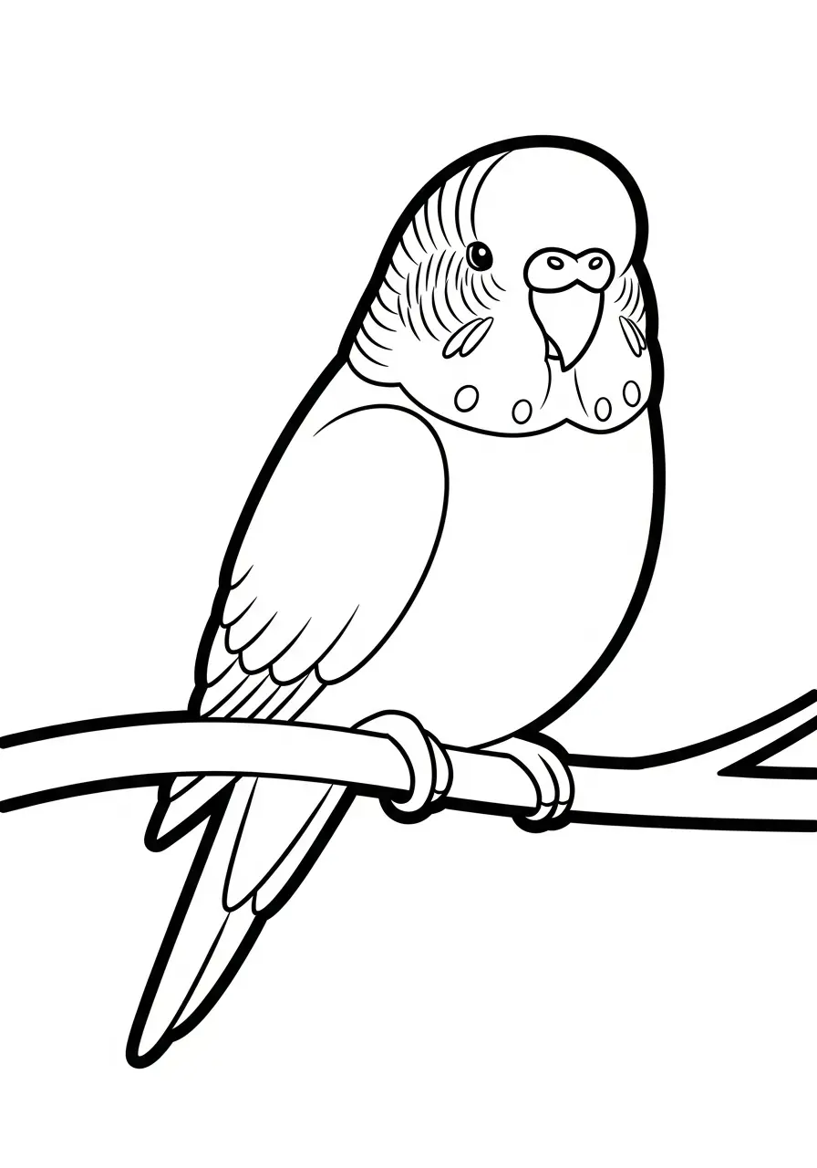Wild Australian Parakeet Coloring Page