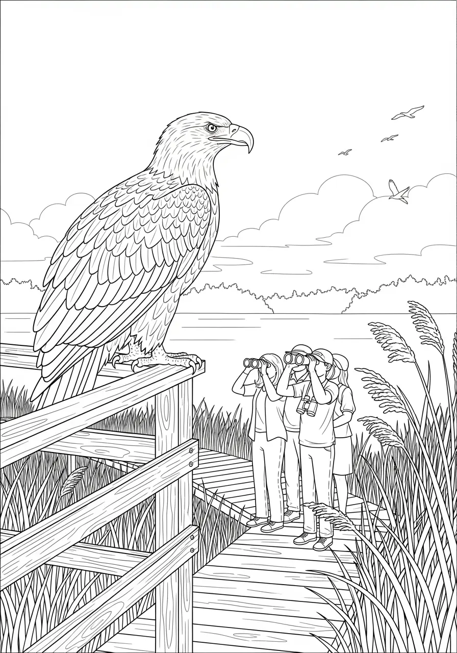 Wildlife Refuge Bald Eagle Coloring Page