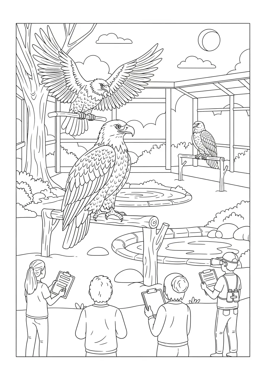 Wildlife Sanctuary Eagle Coloring Page