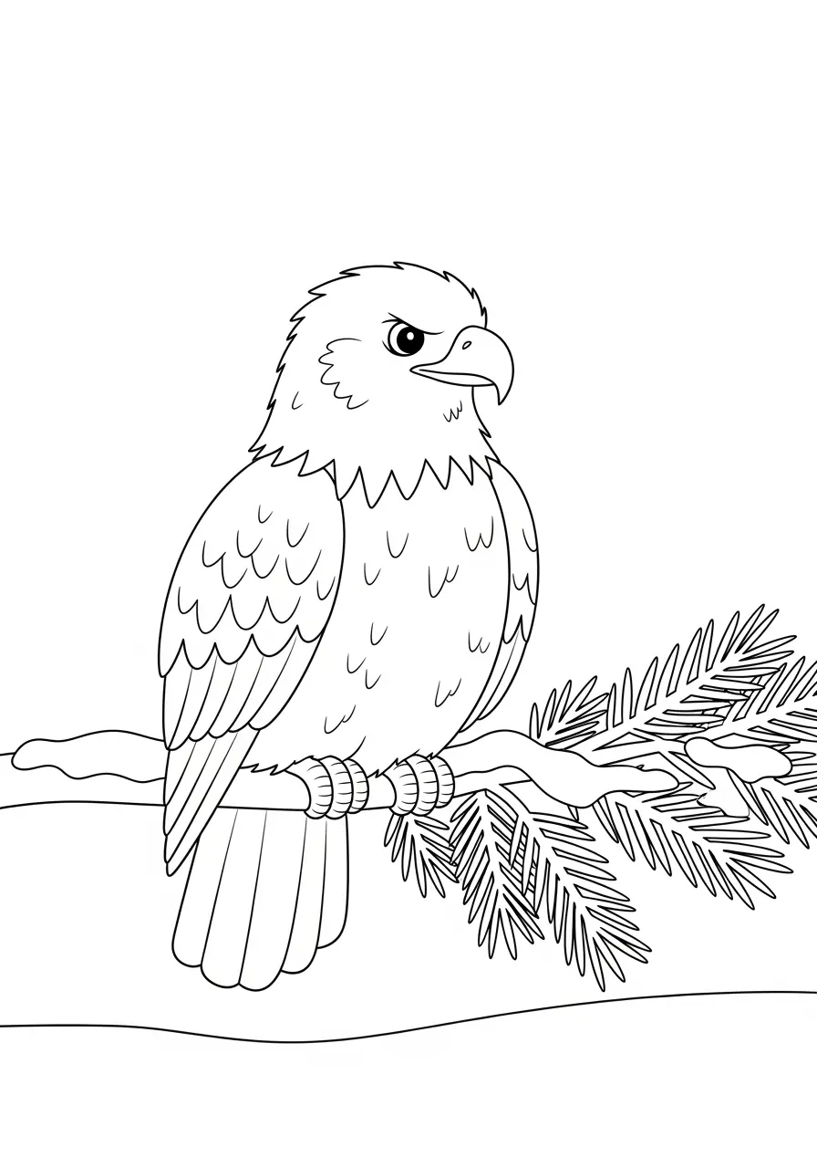 Winter Eagle Coloring Page