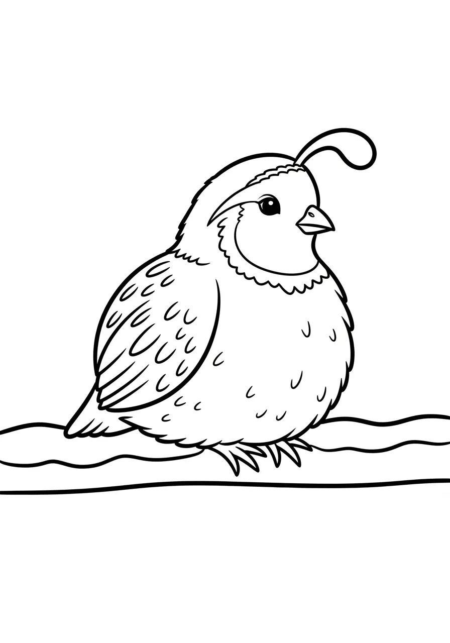 Winter Quail Coloring Page