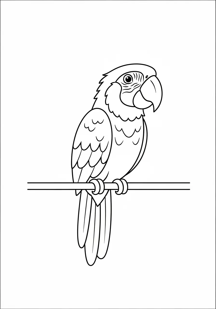Wise Old Parrot Coloring Page