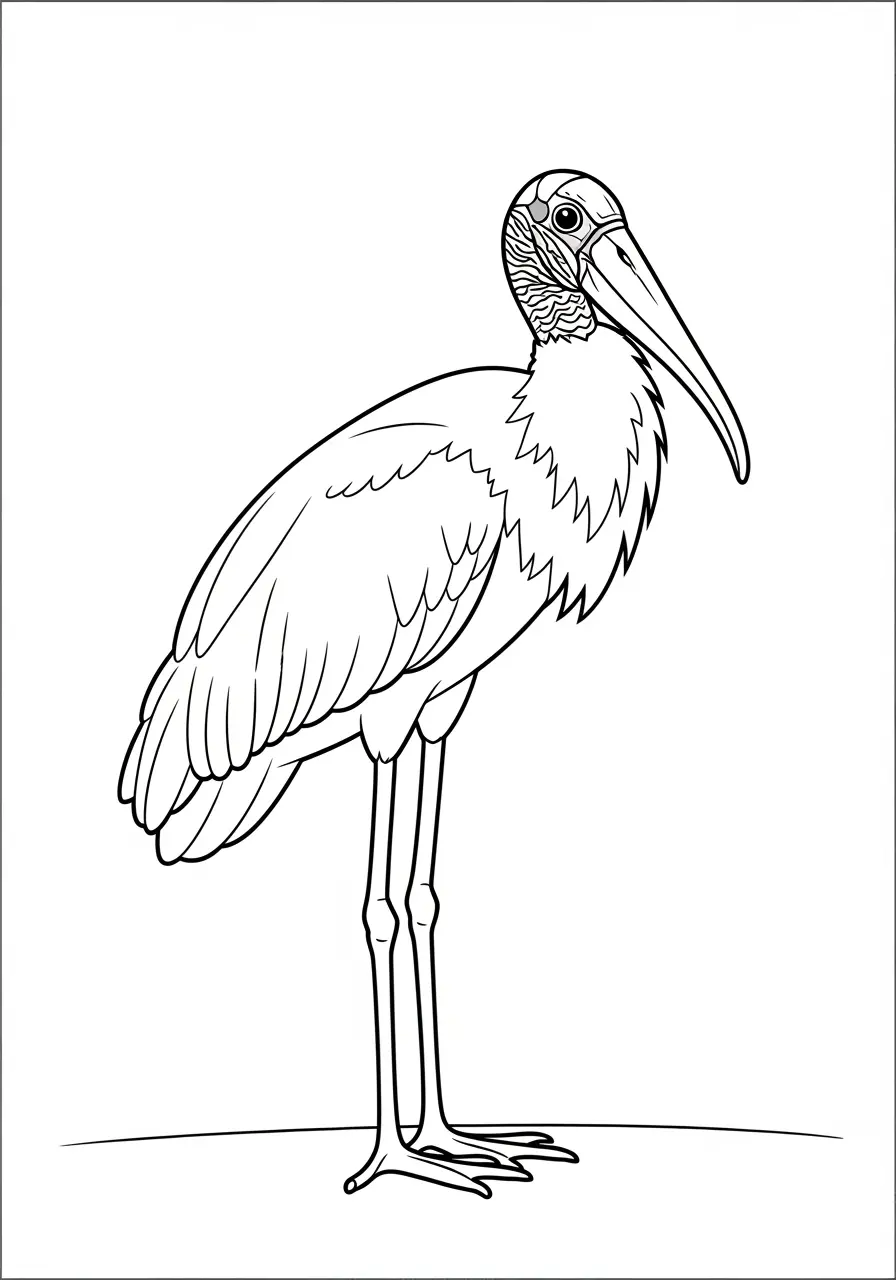 Wood Stork Coloring Page