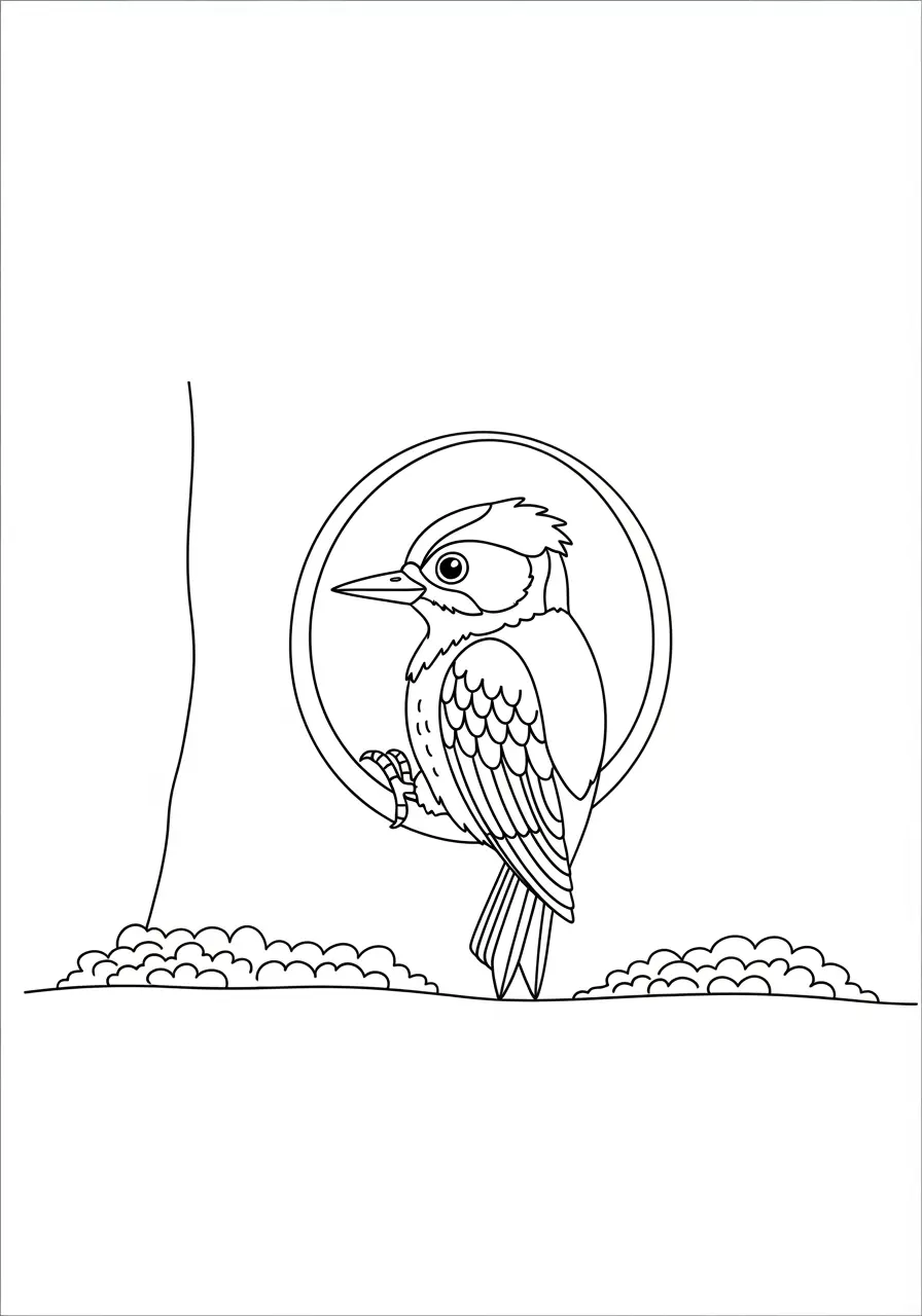 Woodpecker Nest Coloring Page