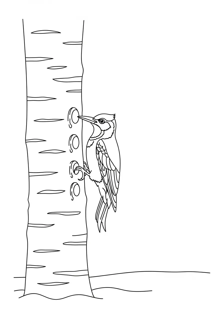 Yellow-Bellied Sapsucker Coloring Page