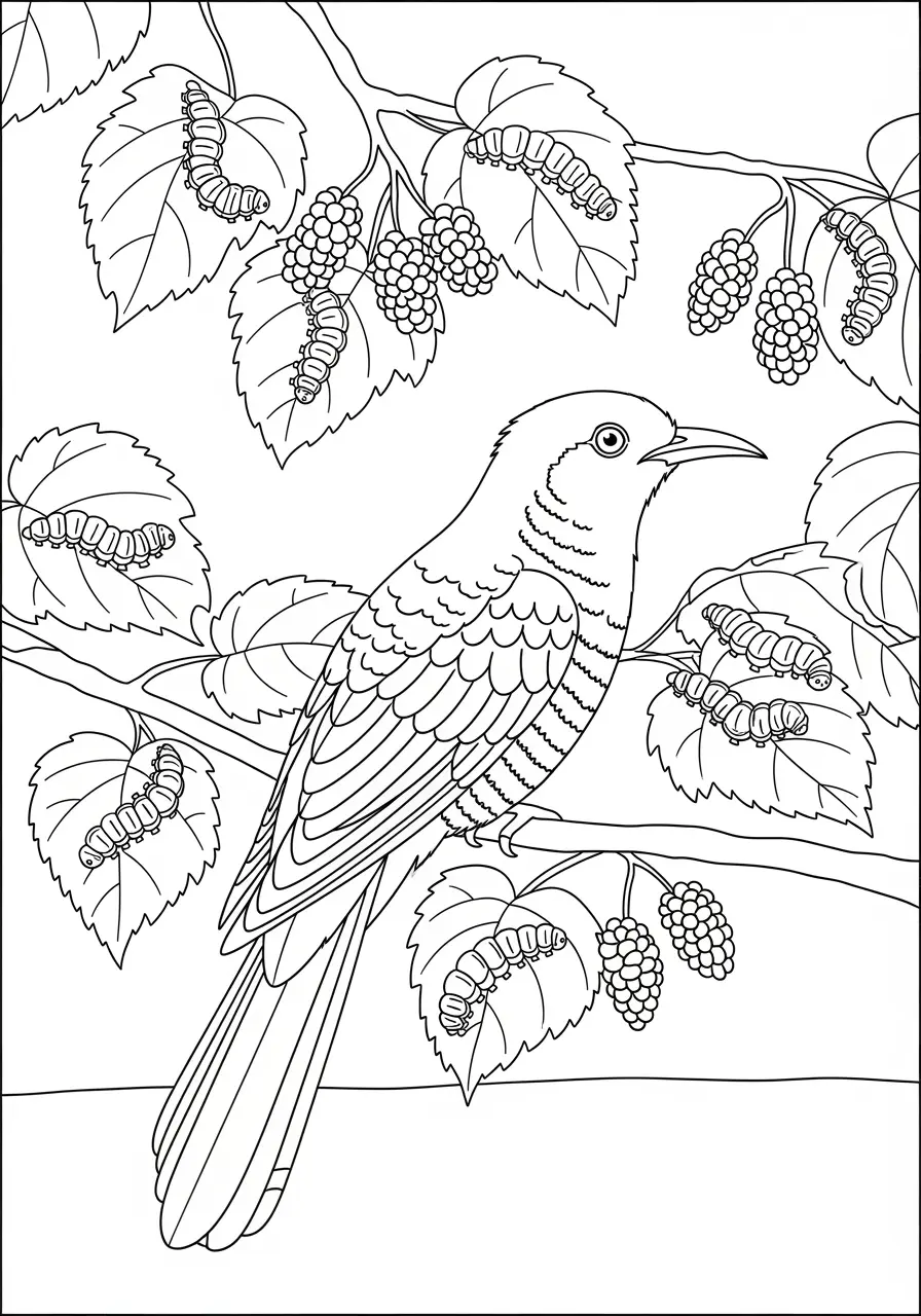 Yellow-Billed Cuckoo Coloring Page