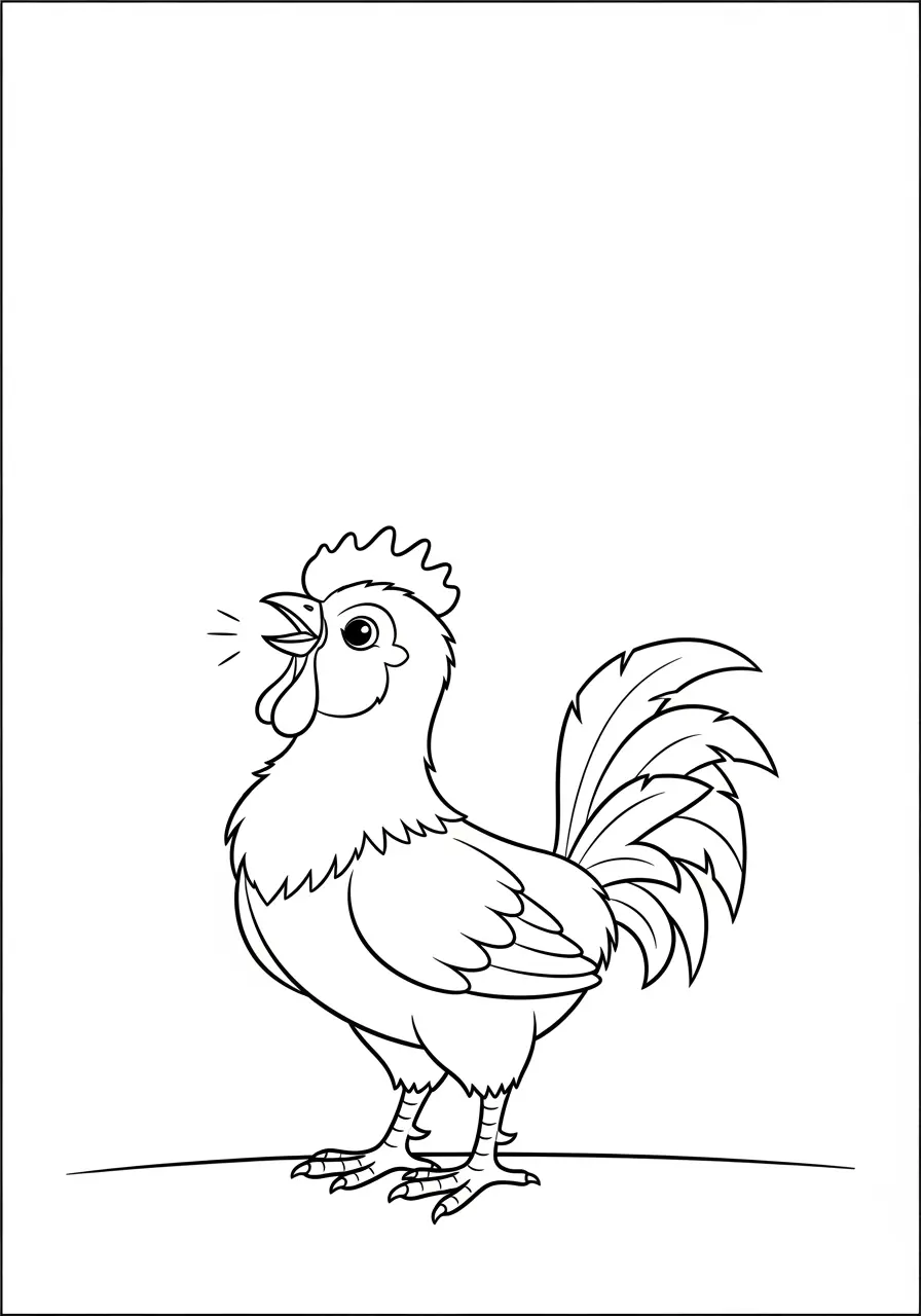 Young Rooster Coloring Page
